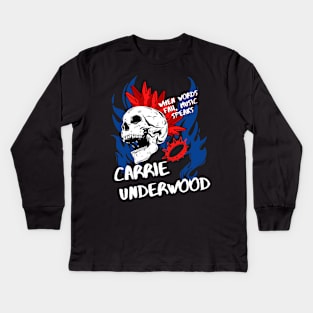 carrie underwood ll music speaks Kids Long Sleeve T-Shirt